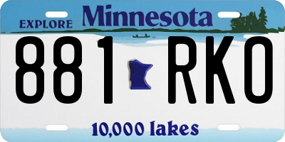 MN license plate 881RKO