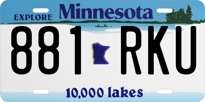 MN license plate 881RKU