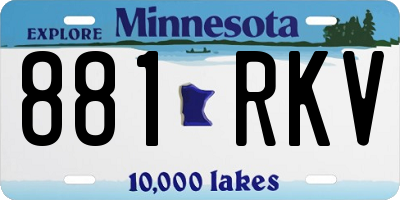 MN license plate 881RKV