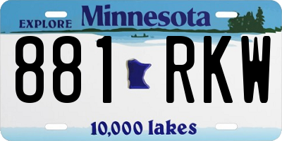 MN license plate 881RKW
