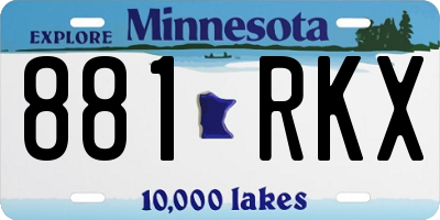 MN license plate 881RKX
