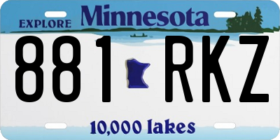 MN license plate 881RKZ