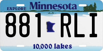 MN license plate 881RLI