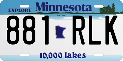 MN license plate 881RLK