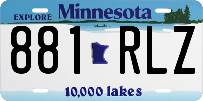 MN license plate 881RLZ