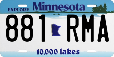 MN license plate 881RMA