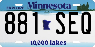 MN license plate 881SEQ