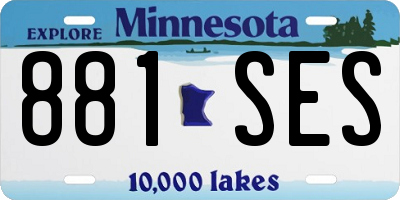 MN license plate 881SES