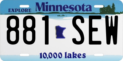 MN license plate 881SEW