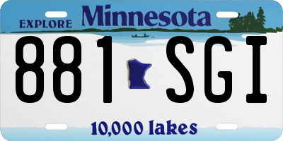 MN license plate 881SGI