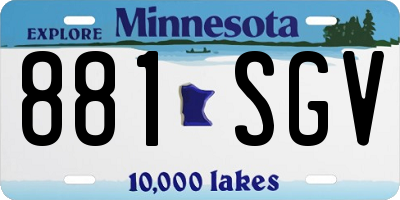 MN license plate 881SGV