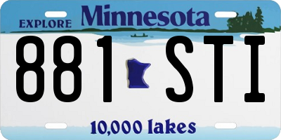 MN license plate 881STI