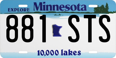 MN license plate 881STS