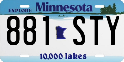 MN license plate 881STY