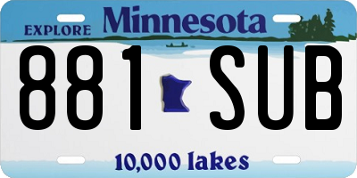 MN license plate 881SUB
