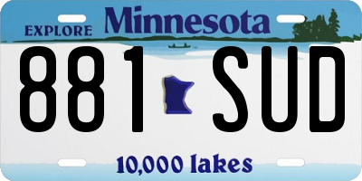 MN license plate 881SUD