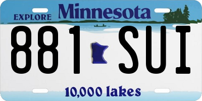 MN license plate 881SUI