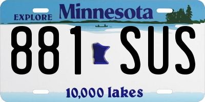 MN license plate 881SUS