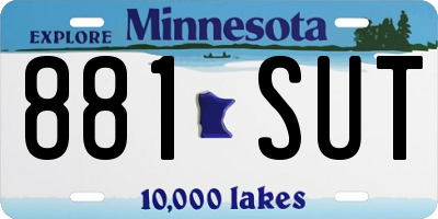 MN license plate 881SUT