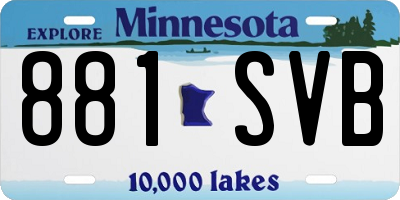 MN license plate 881SVB