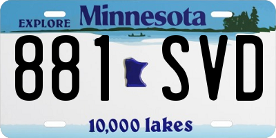 MN license plate 881SVD
