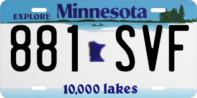 MN license plate 881SVF