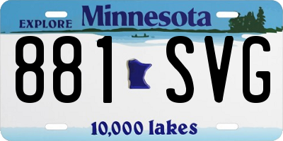 MN license plate 881SVG
