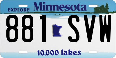 MN license plate 881SVW