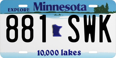 MN license plate 881SWK