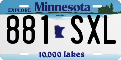 MN license plate 881SXL
