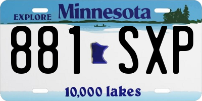 MN license plate 881SXP