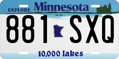 MN license plate 881SXQ