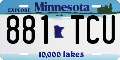 MN license plate 881TCU