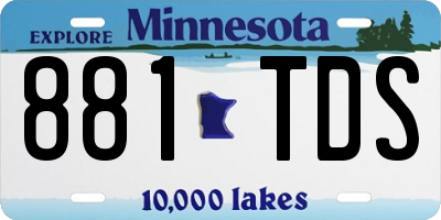 MN license plate 881TDS