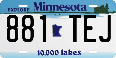 MN license plate 881TEJ