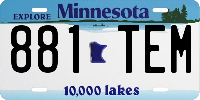 MN license plate 881TEM