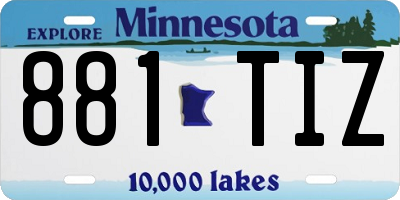 MN license plate 881TIZ