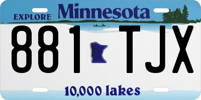 MN license plate 881TJX