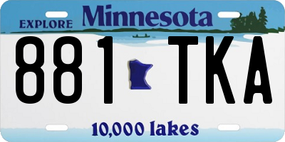 MN license plate 881TKA
