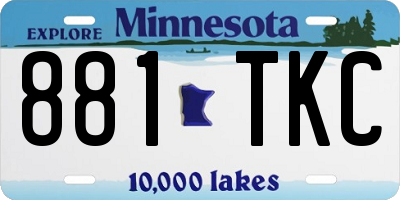 MN license plate 881TKC
