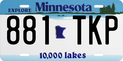 MN license plate 881TKP