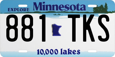MN license plate 881TKS