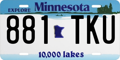 MN license plate 881TKU