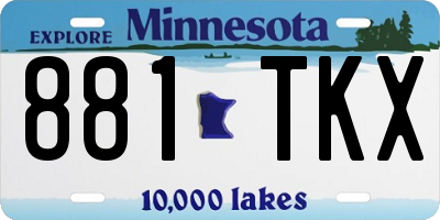 MN license plate 881TKX