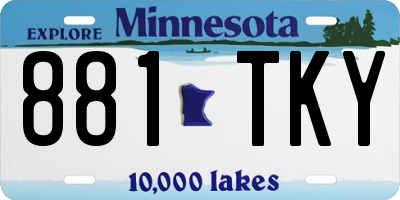 MN license plate 881TKY