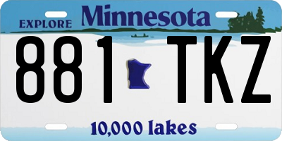 MN license plate 881TKZ