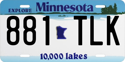 MN license plate 881TLK