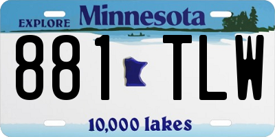 MN license plate 881TLW