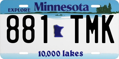 MN license plate 881TMK