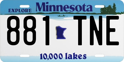 MN license plate 881TNE